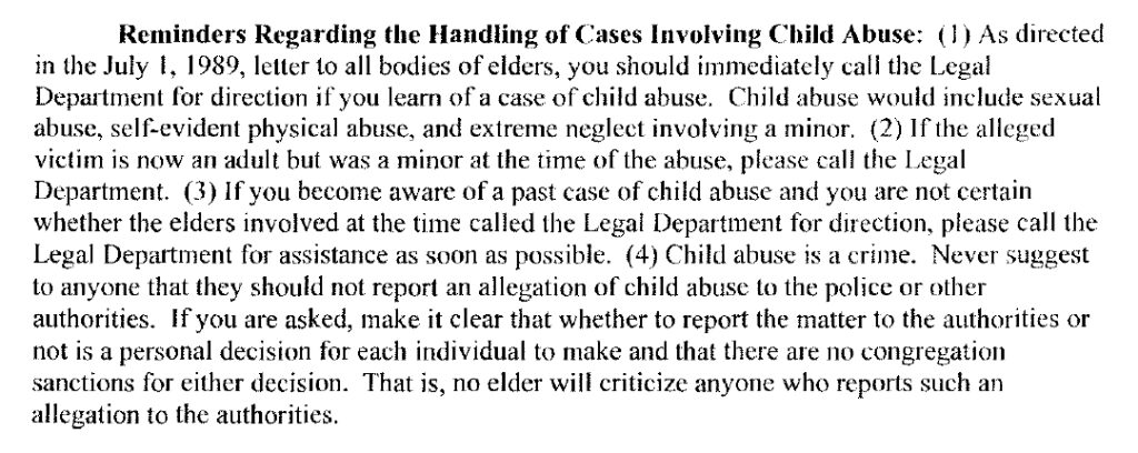 February 15th, 2002 Letter to Elders Excerpt