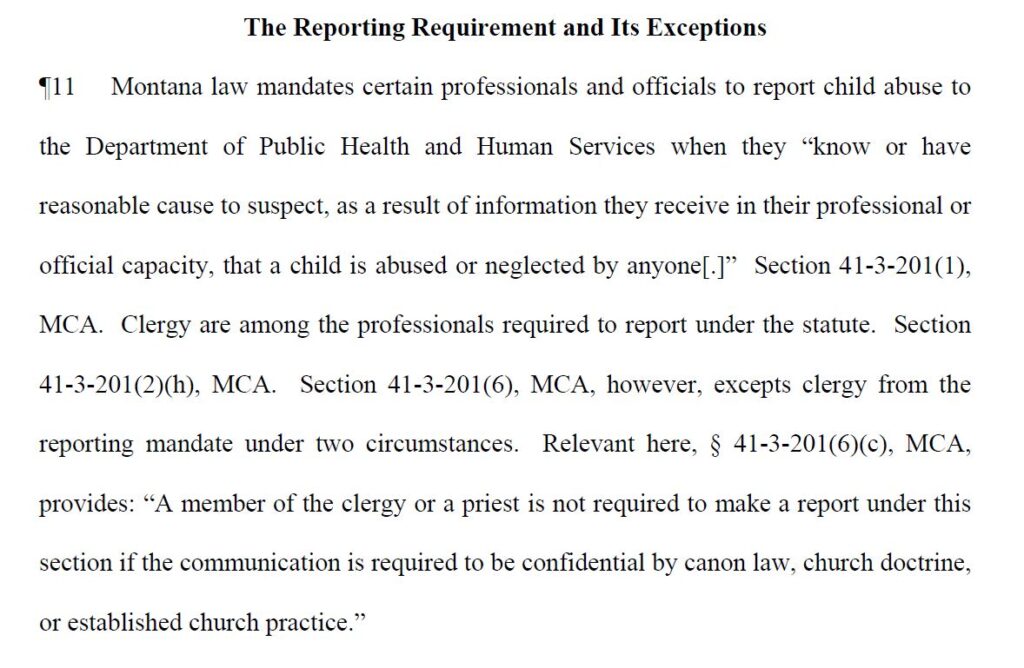 Montana Abuse Reporting Law